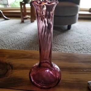 Cranberry glass vases